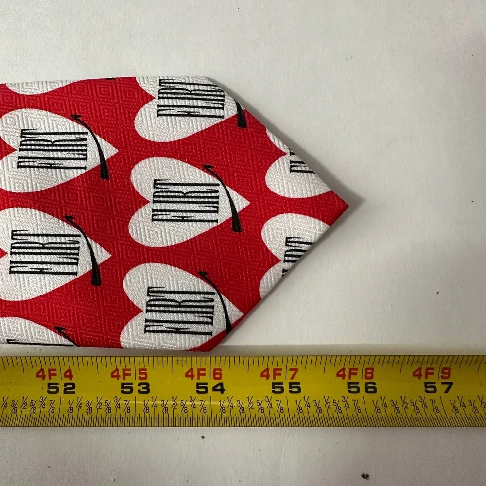 Ties In Disguise Mens Red White Heart Flirt Novelty Necktie Valentines Day Love